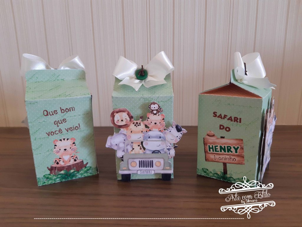 Caixinha Milk - Safari Baby Aquarela