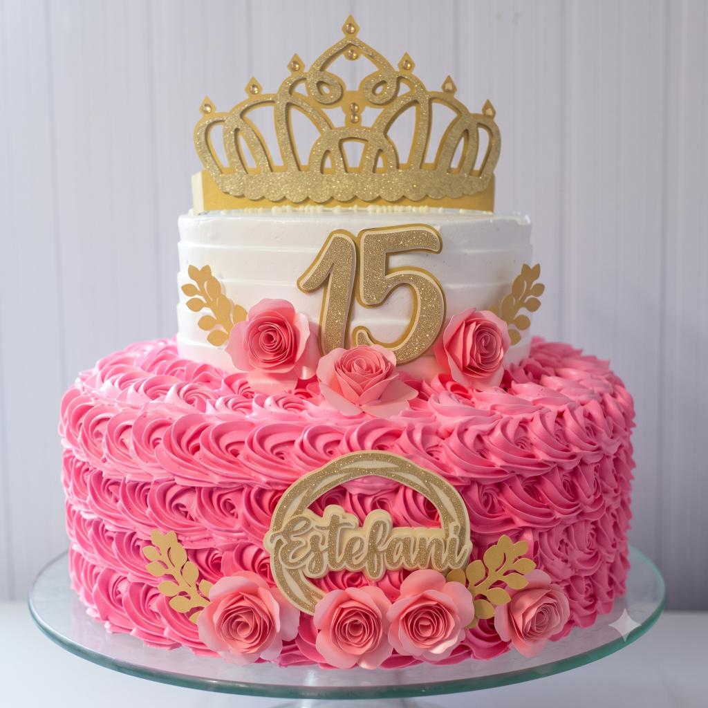 Topo de Bolo 15 anos Princesa