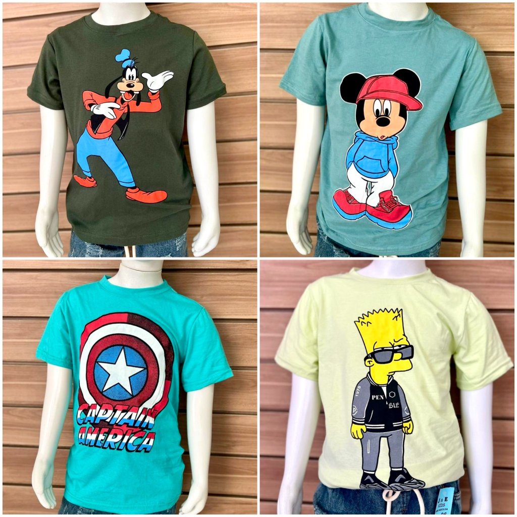 CAMISA INFANTIL PERSONAGEM - ALGODÃO 