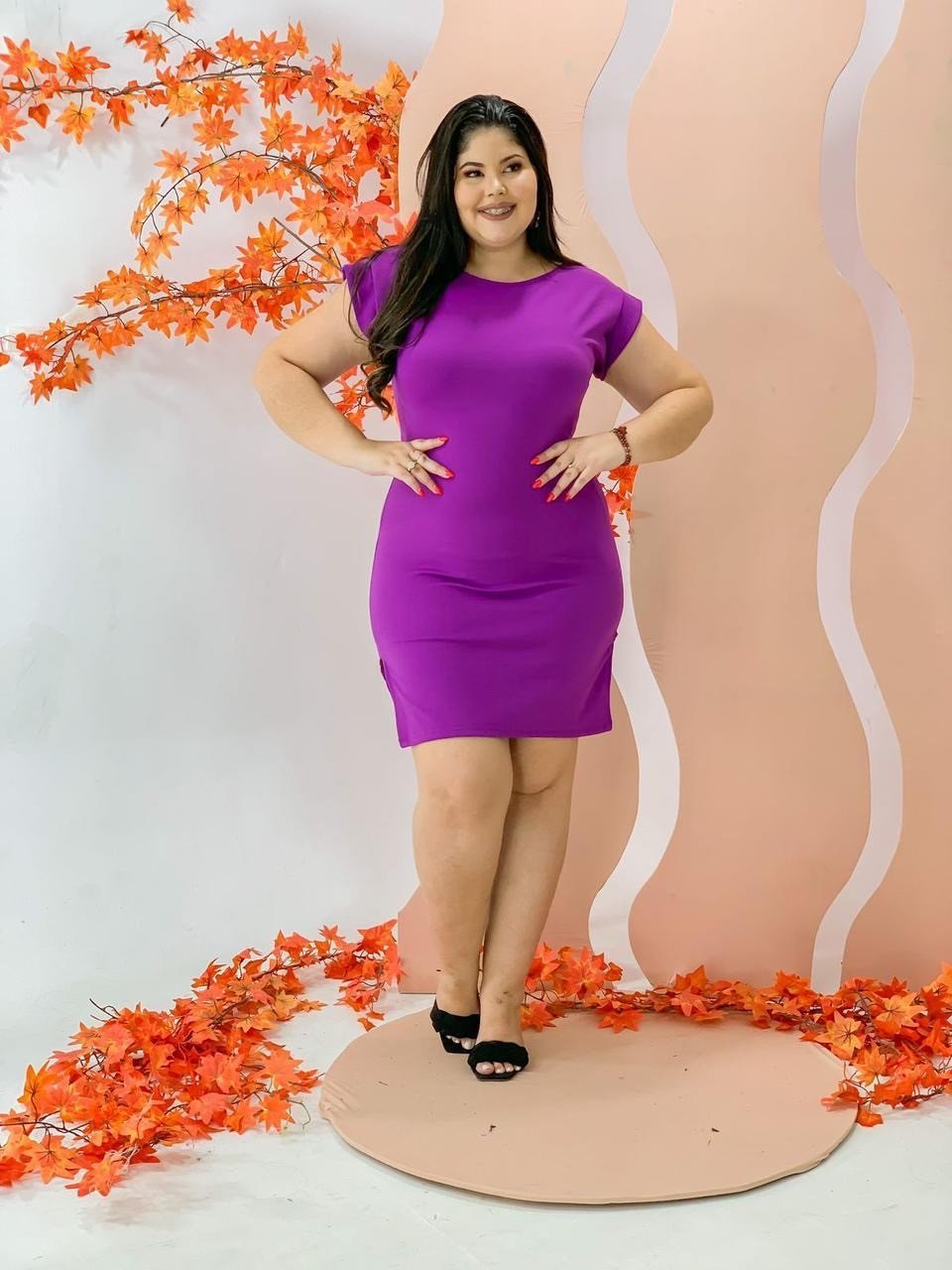 Vestido malha-crepe