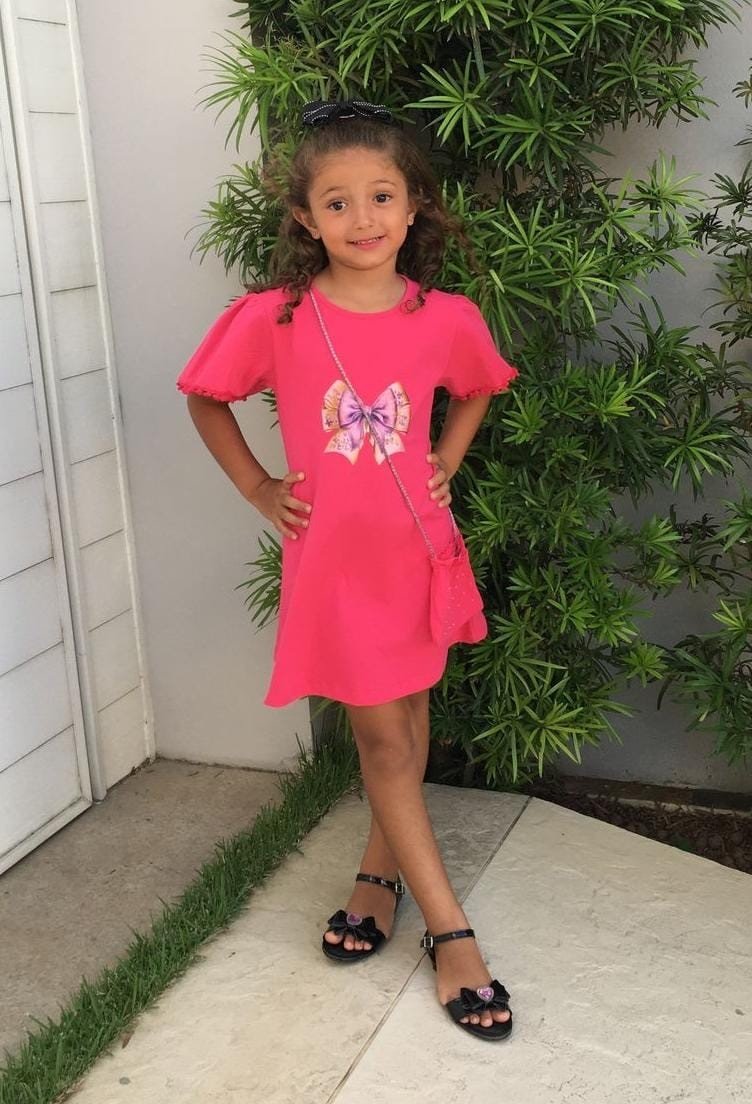 Vestido inf. suede c/bolsa 