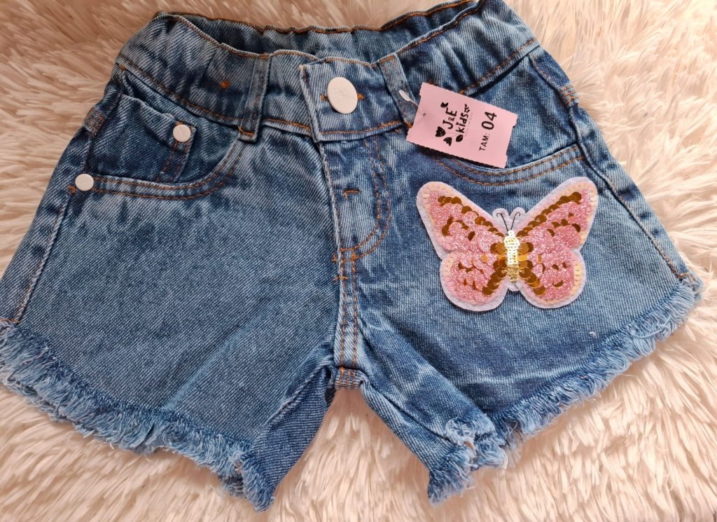 Short jeans inf. c/aplique 