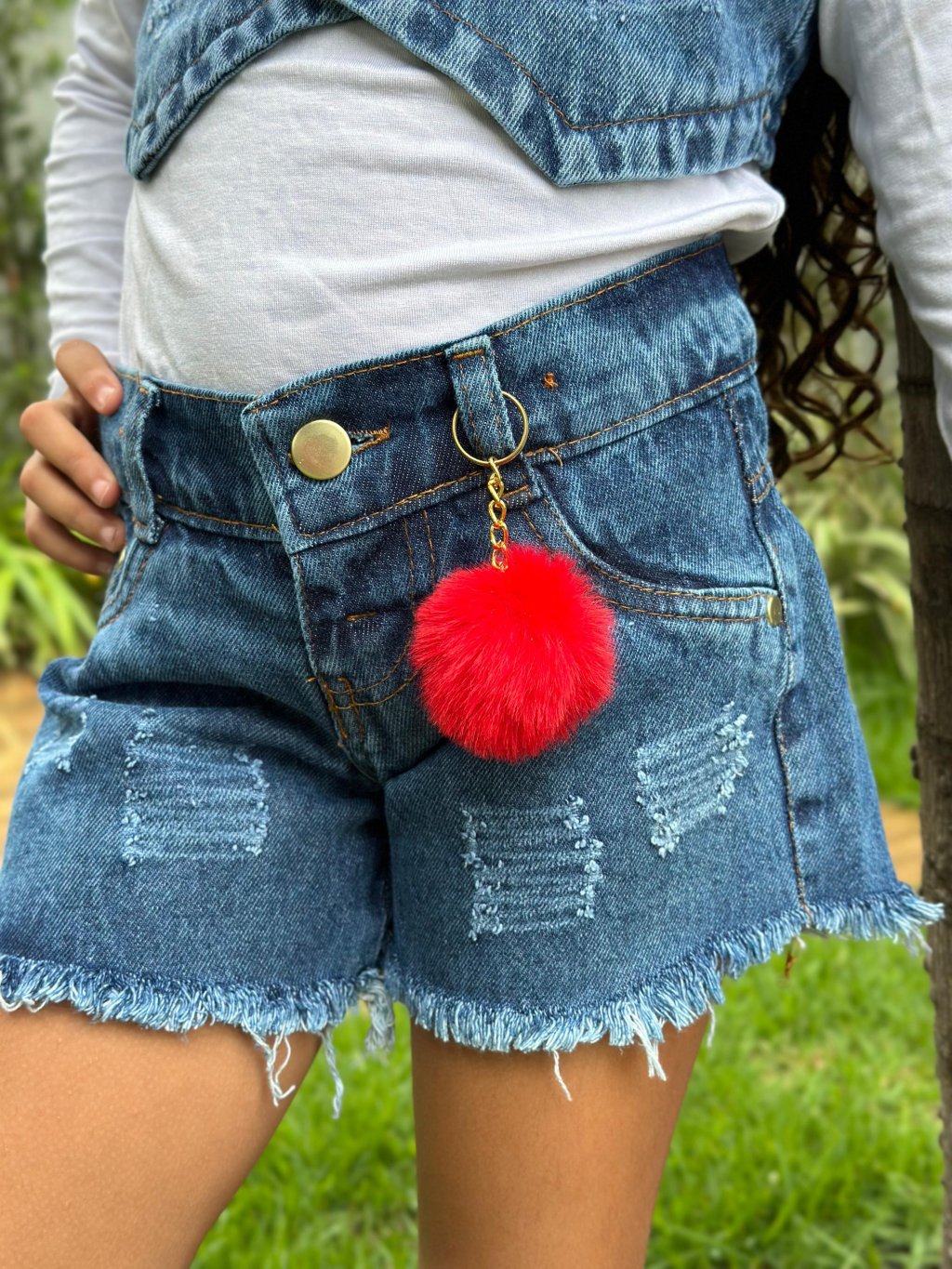 Short jeans inf. - chaveiro 