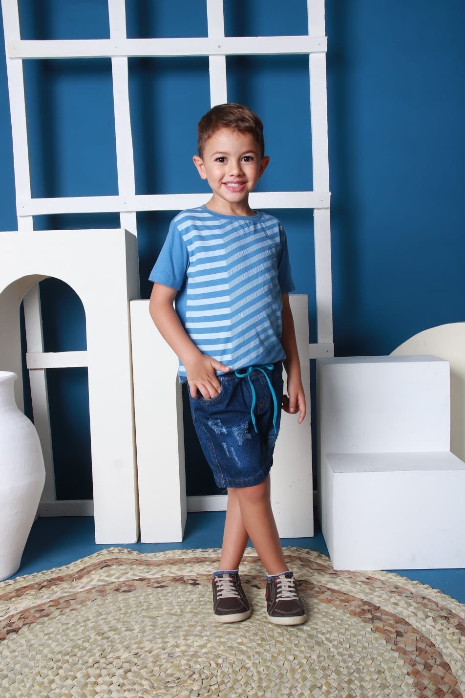 Bermuda jeans infantil 