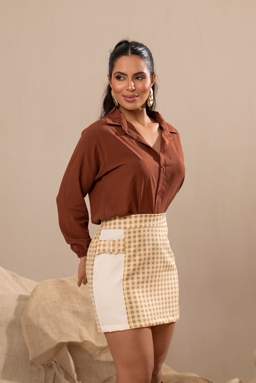 SAIA ALFAIATARIA XADREZ C/FIVELA - 07