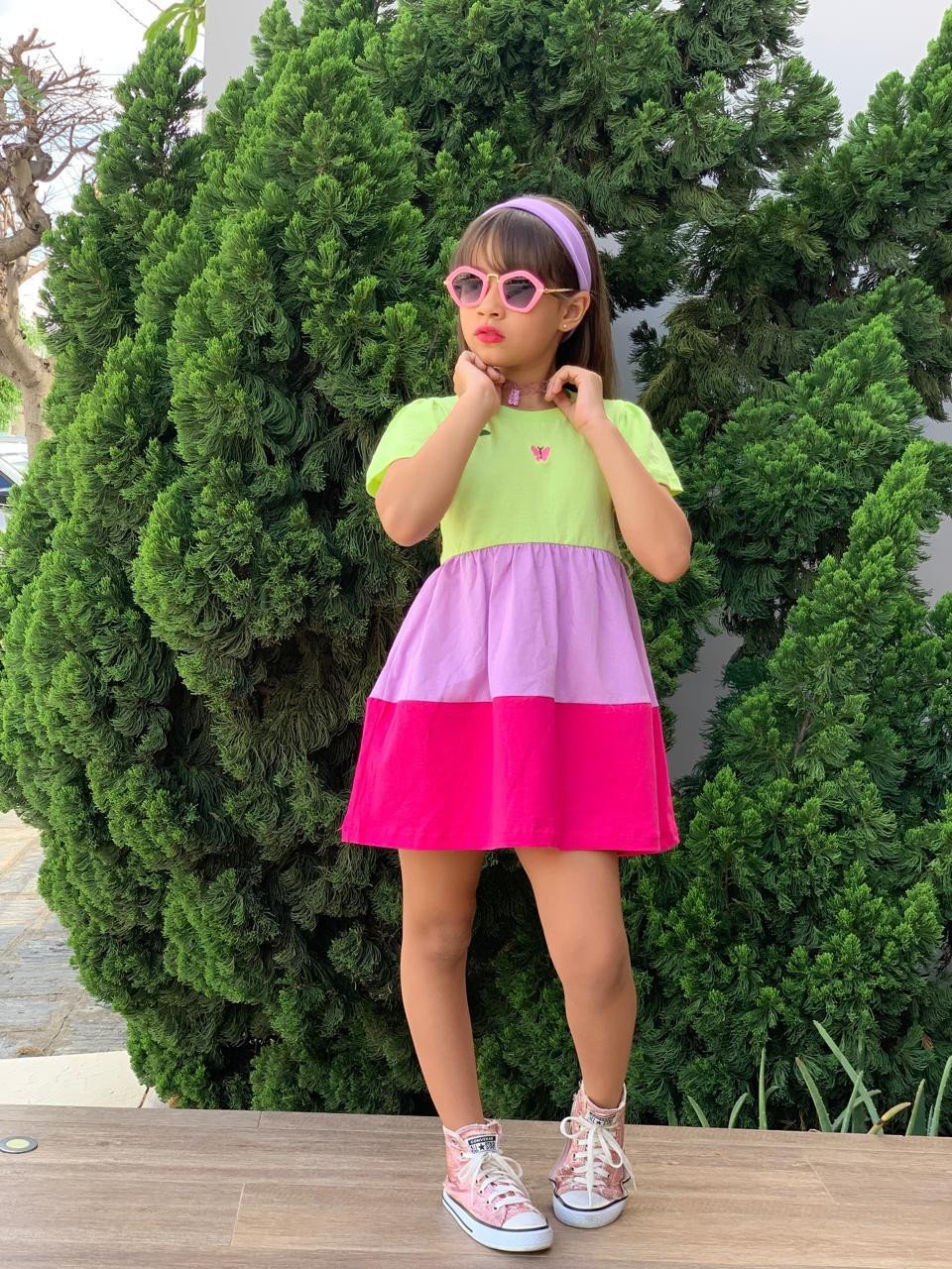 VESTIDO INF. BORDADO - 100% ALGODÃO 