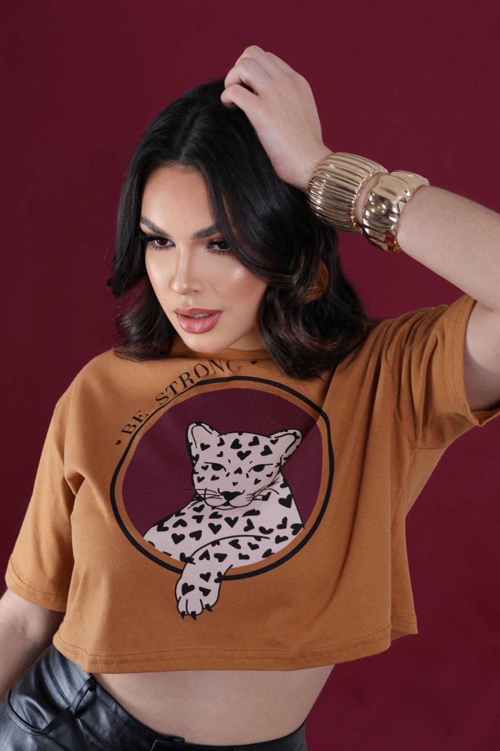 CROPPED ESTAMPA ONÇA