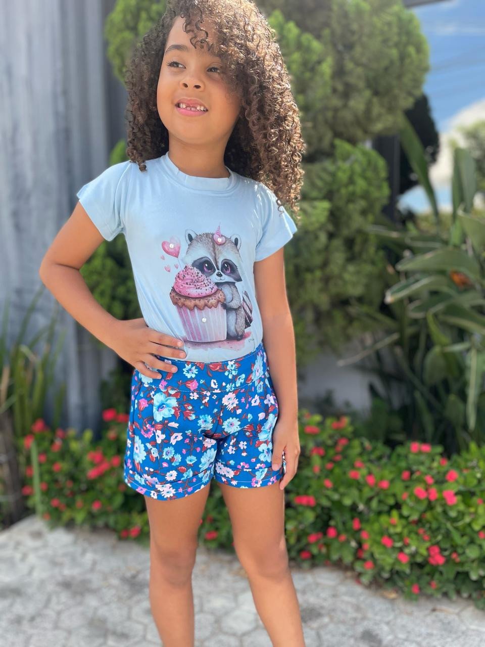 CONJUNTO DE SHORT TRICOLINE BLUSA SUEDE 