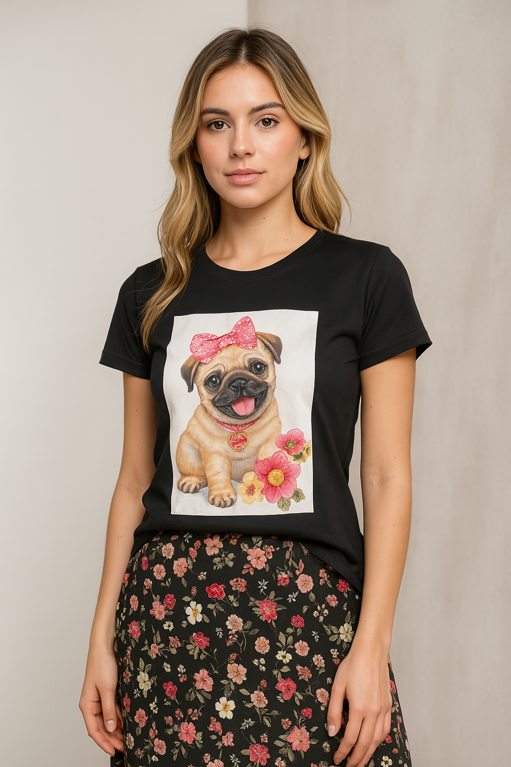 T-SHIRT IMPORTADA C/APLIQUE - 8939 ALGODÃO