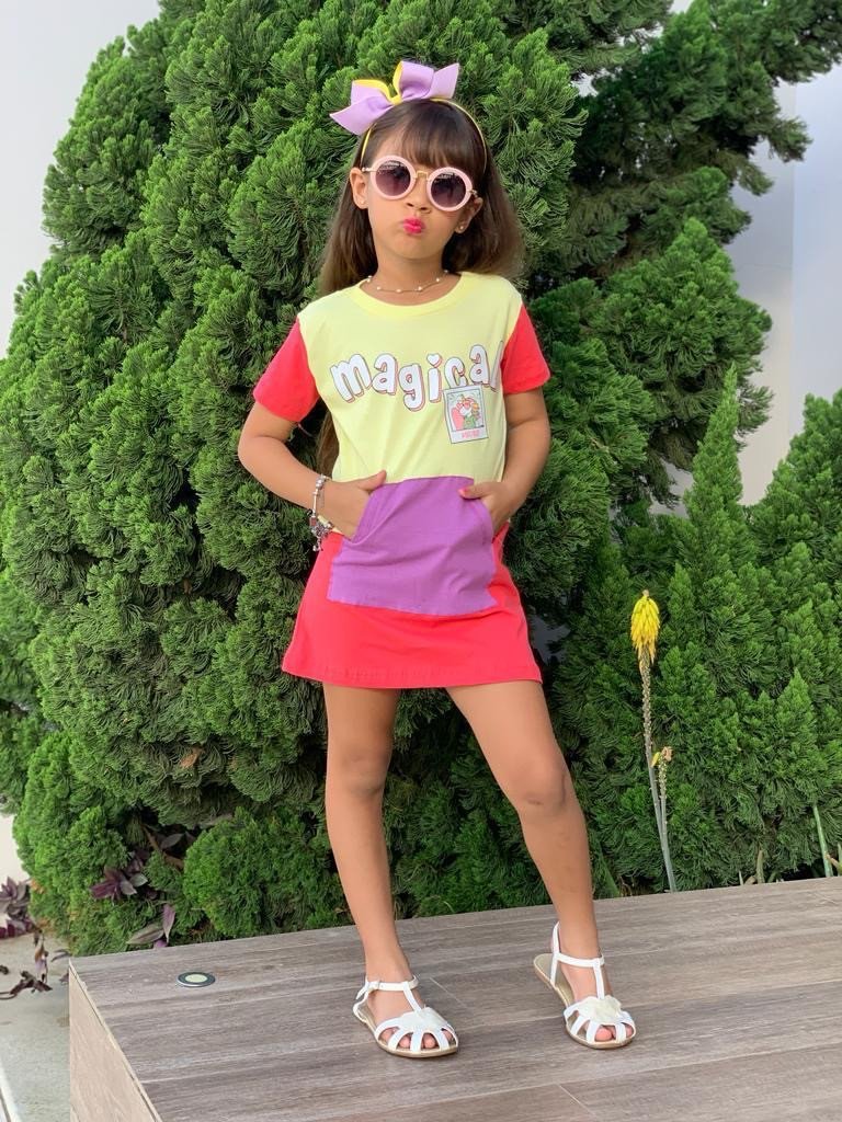 VESTIDO INF. C/BOLSO - MALHA 