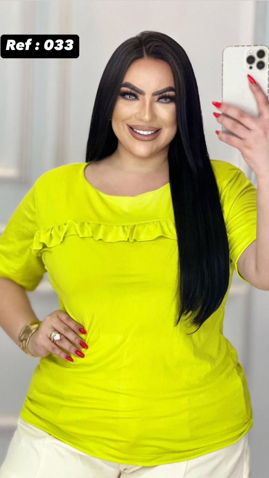 BLUSA PLUS SIZE SUED C/BABADO 