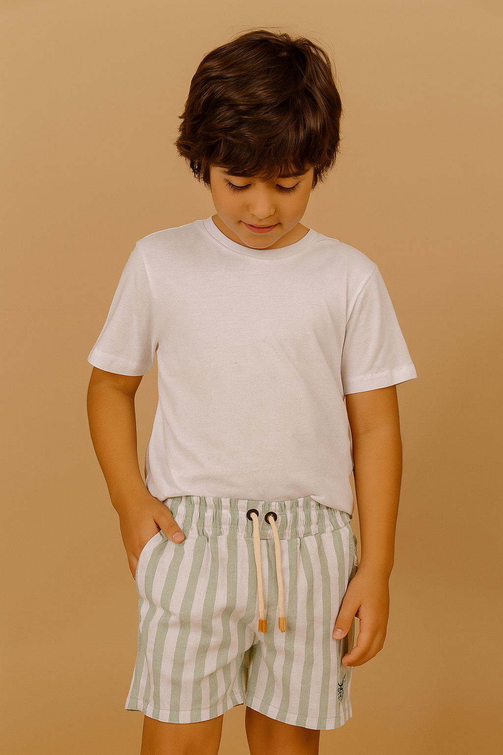 SHORT MAURICINHO BRIM LISTRADO 