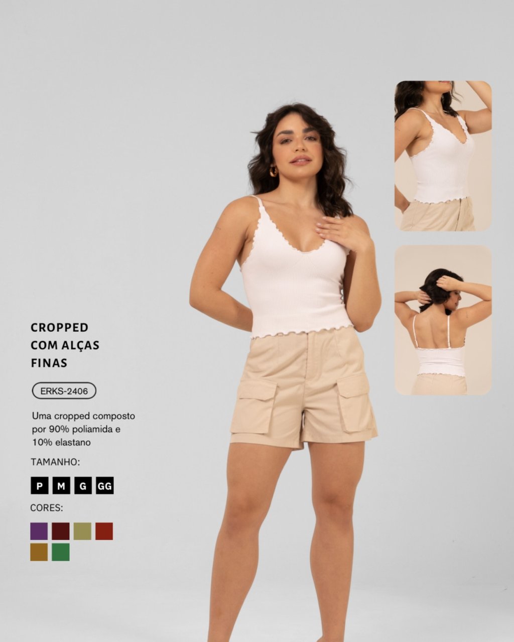 CROPPED POLIAMIDA IMPORTADO - ERKS 2406