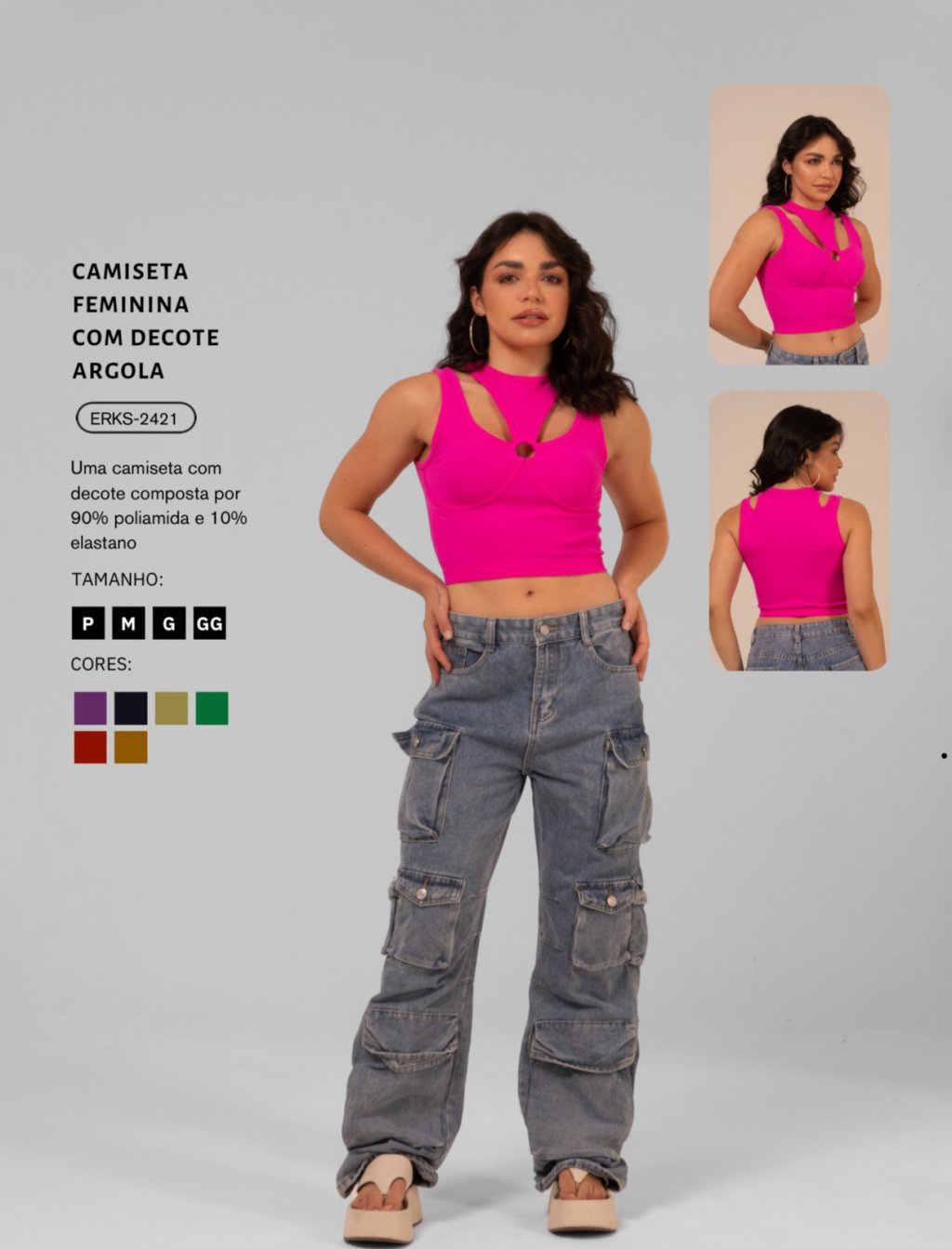 CROPPED POLIAMIDA IMPORTADO - ERKS 2421
