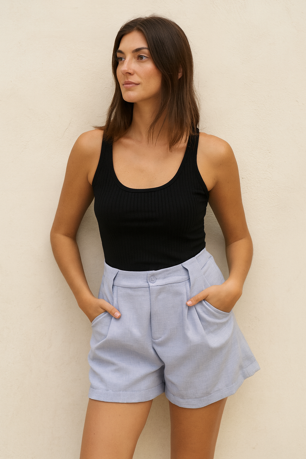 Short linho Fem adulto 