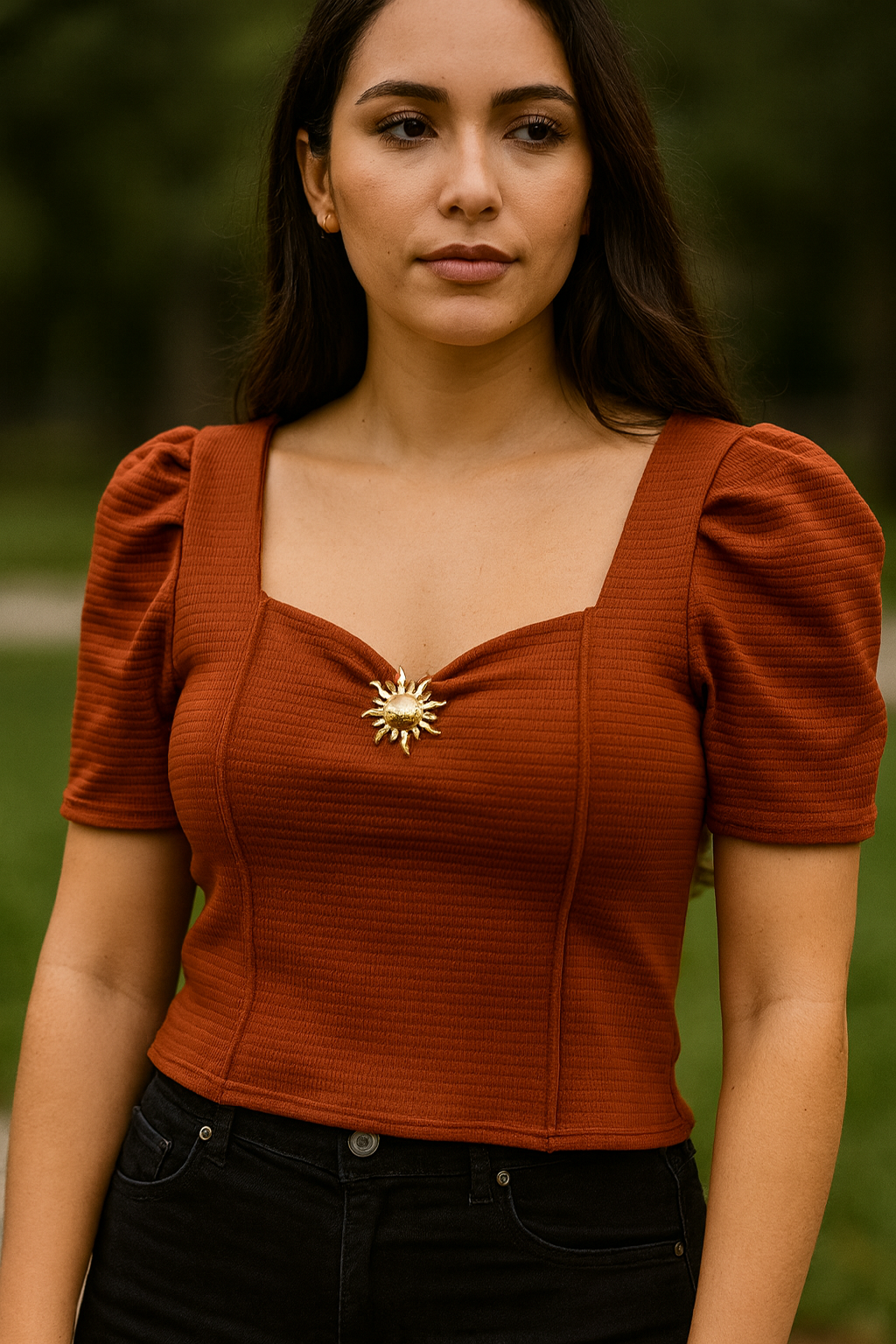 BLUSA C/ PINGENTE - MALHA