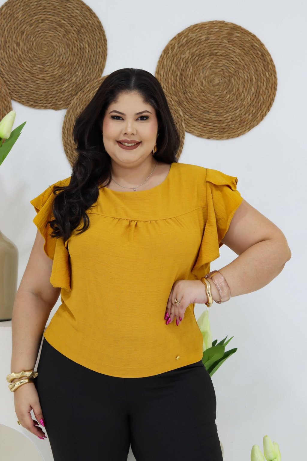 BLUSA DUNA MANGA BABADO 