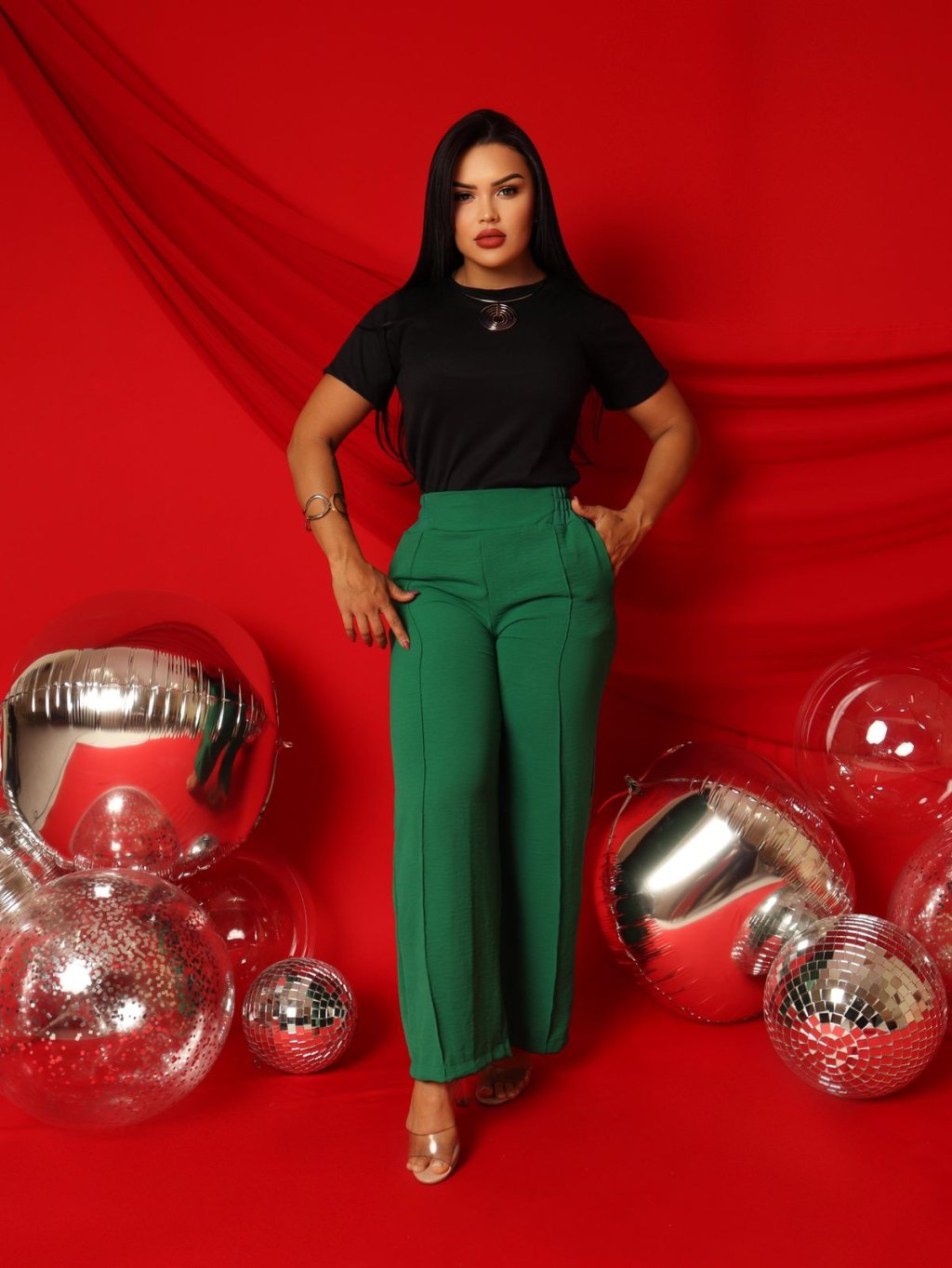 CALÇA PANTALONA PLISSADA - DUNA 