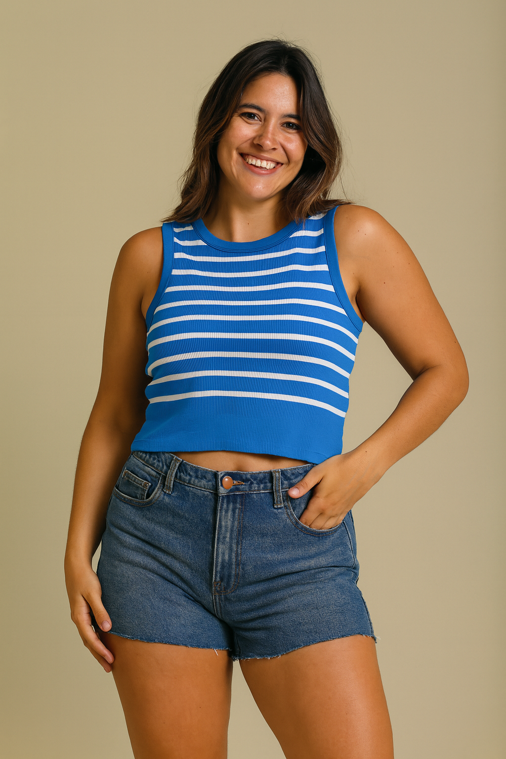 CROPPED LISTRADO POLIAMIDA IMPORTADO 