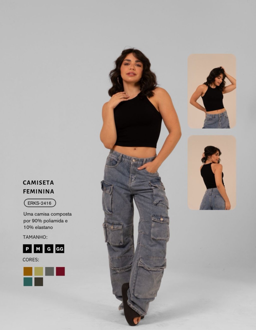 CROPPED IMPORTADO POLIAMIDA - ERKS 2416 