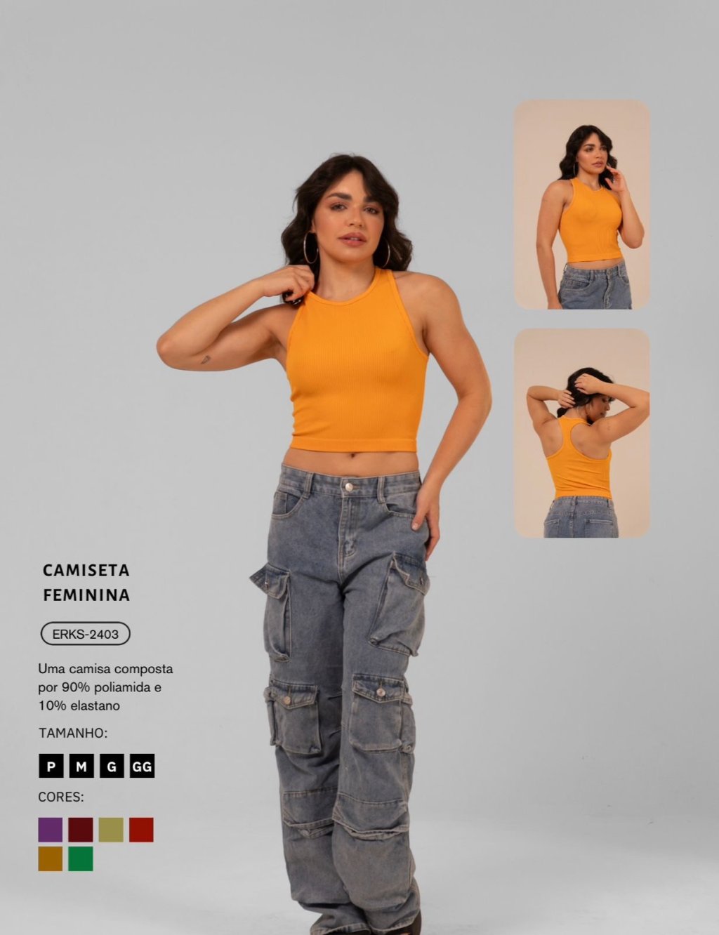 CROPPED POLIAMIDA IMPORTADO - ERKS 2403