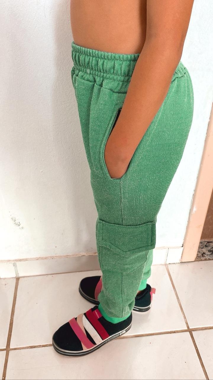 CALÇA CARGO INF - MOLETOM 