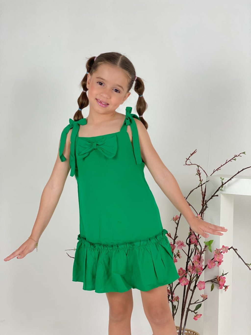 VESTIDO INF. VISCOLINHO C/AMARRAÇÃO