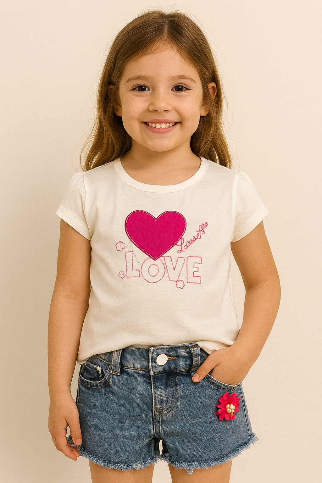 SHORT INF. C/APLIQUE FLOR 