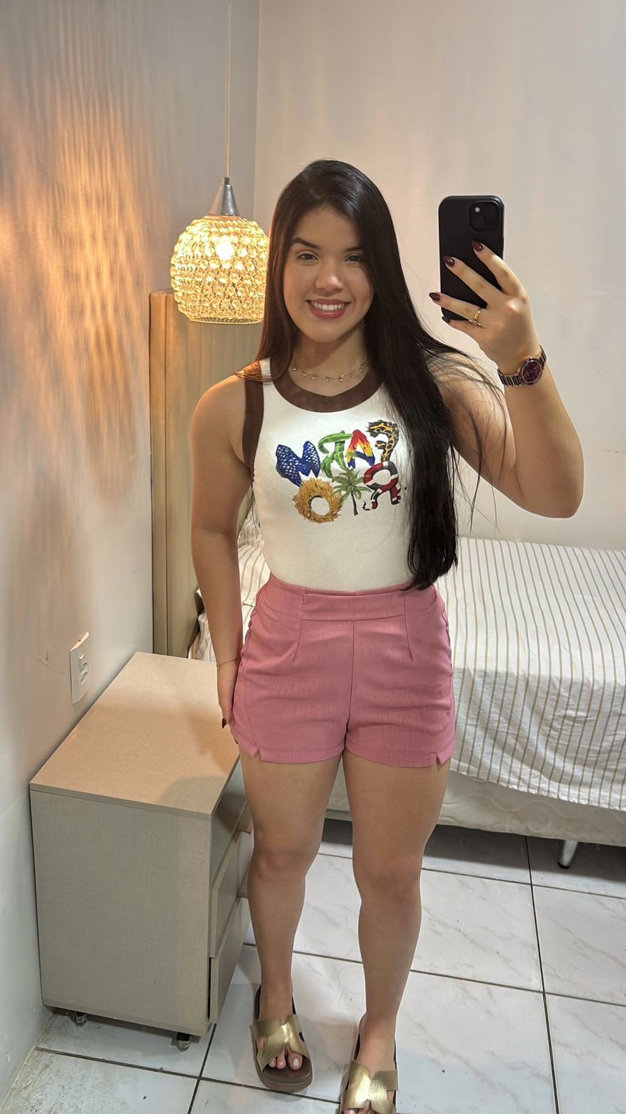 SHORT JUV. FEMININO LINHO 