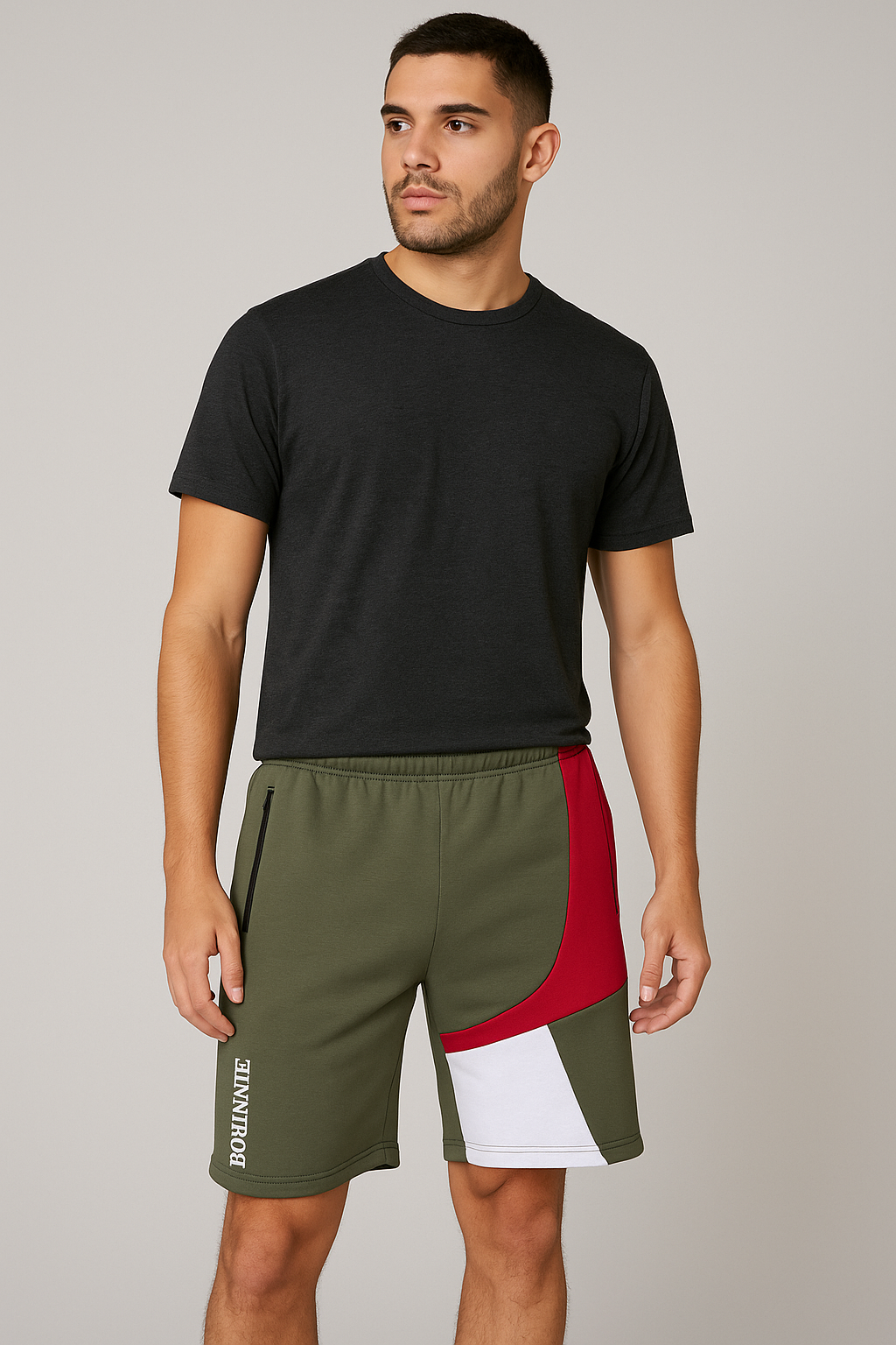 SHORT MOLETOM C/ZIPER 