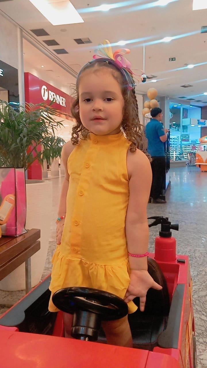 VESTIDO INF. VISCOSE C/BOTÃO 