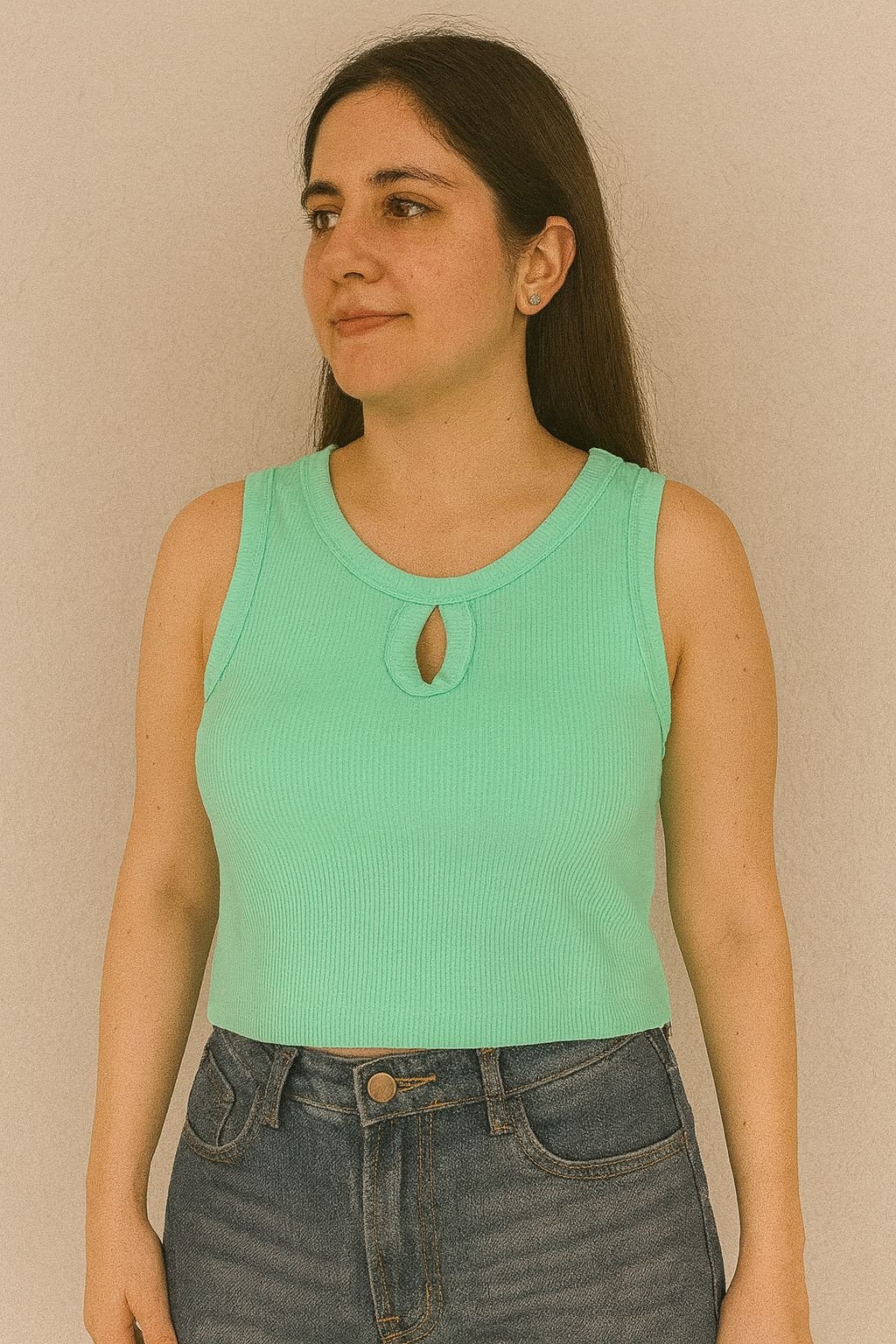 CROPPED POLIAMIDA IMPORTADO C/ DECOTE