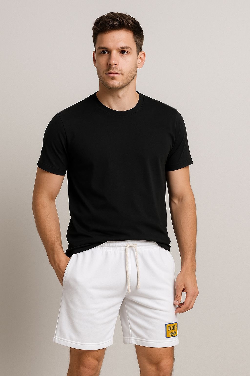 SHORT MOLETOM ADLT - BRANCO 