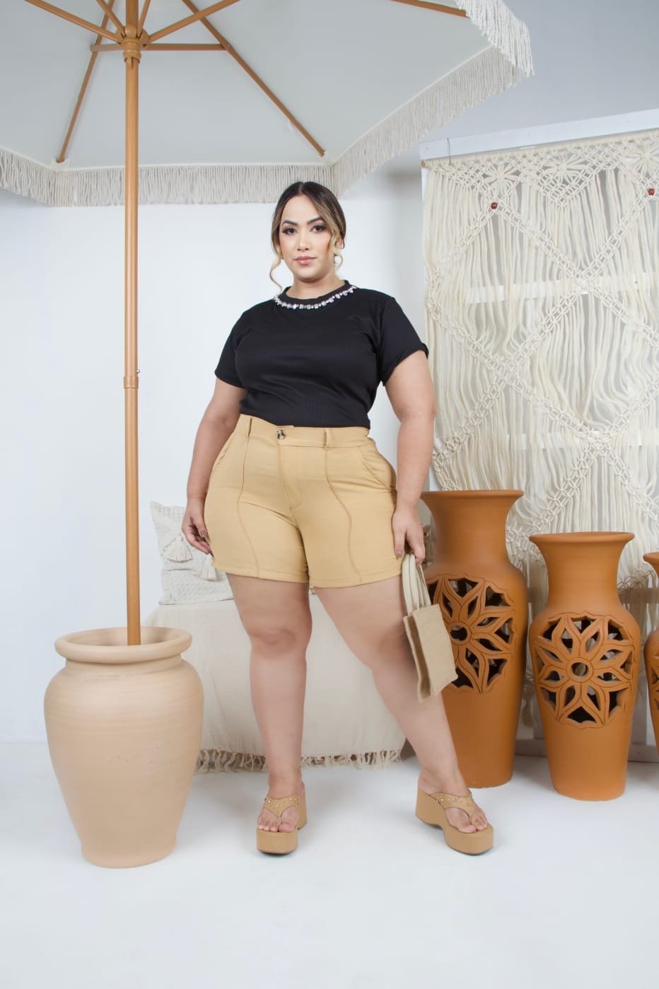 SHORT MEIA COXA DUNA C/ZIPER PLUS 