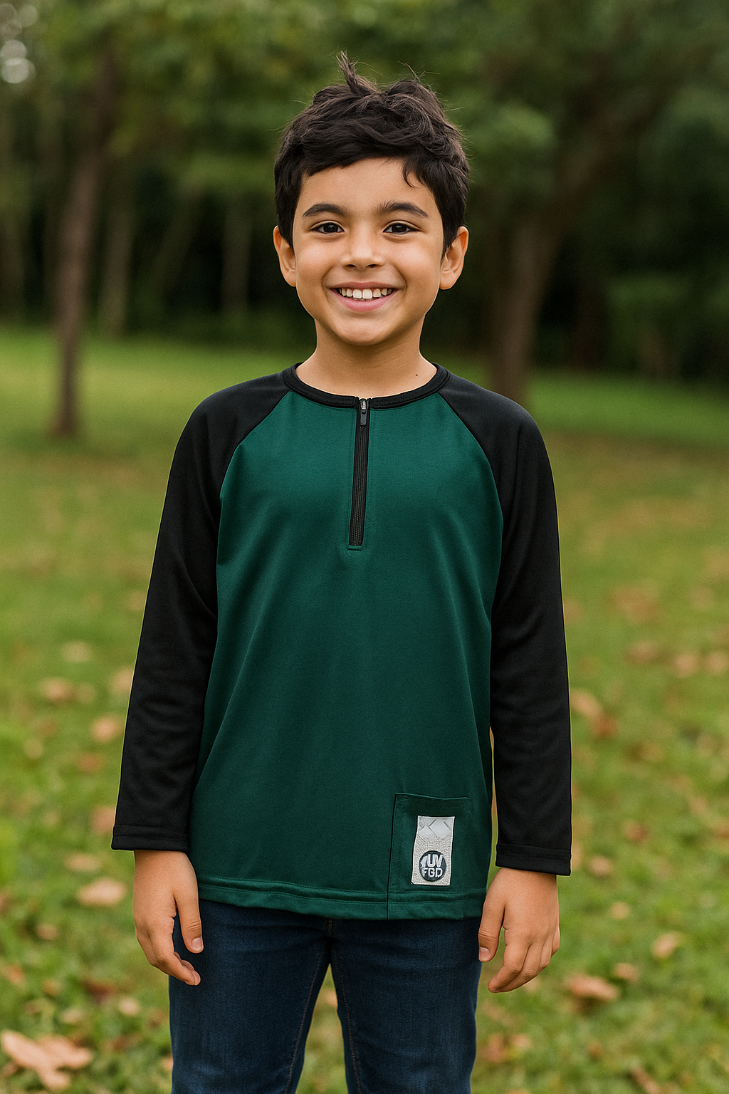 CAMISA UV JUV. RAGLAN C/ZIPER