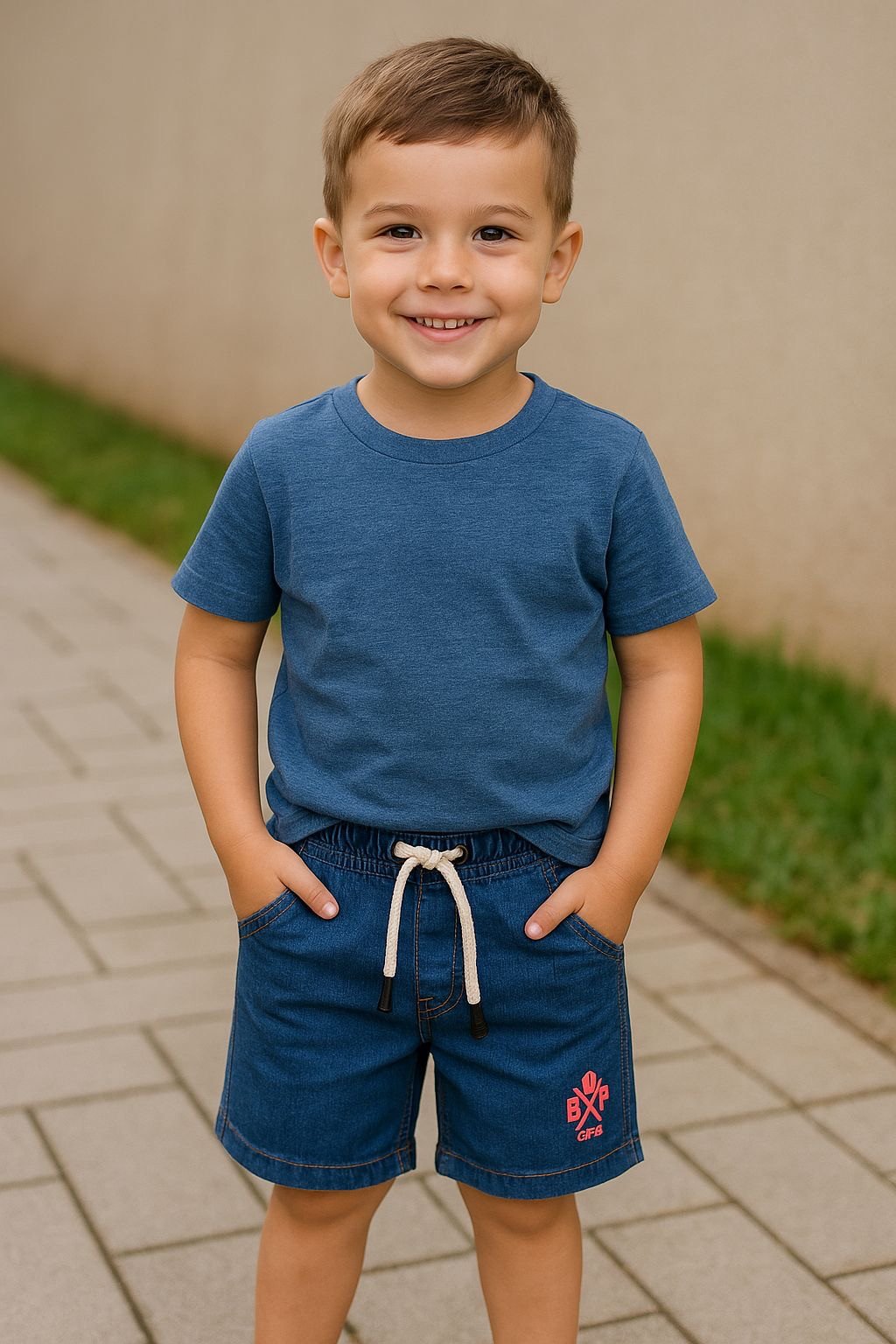 SHORT JEANS INF. C/ CADARÇO 