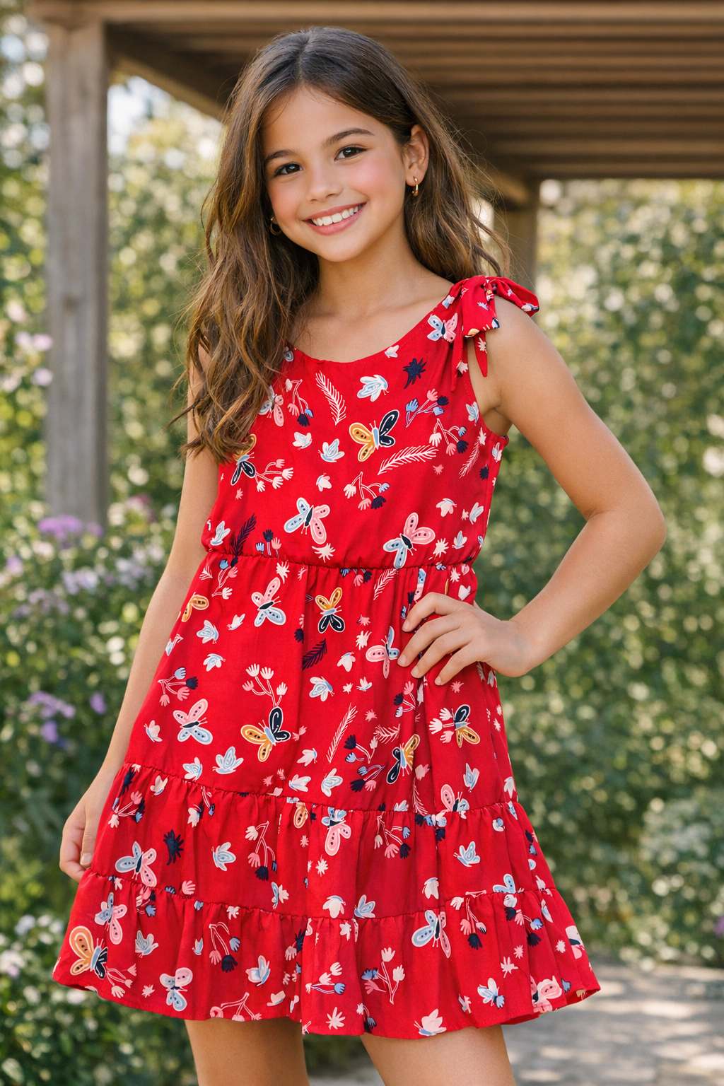 VESTIDO JUVENIL BABADO - 037 