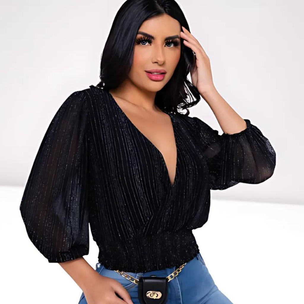 Cropped Transpassado Tule Lurex