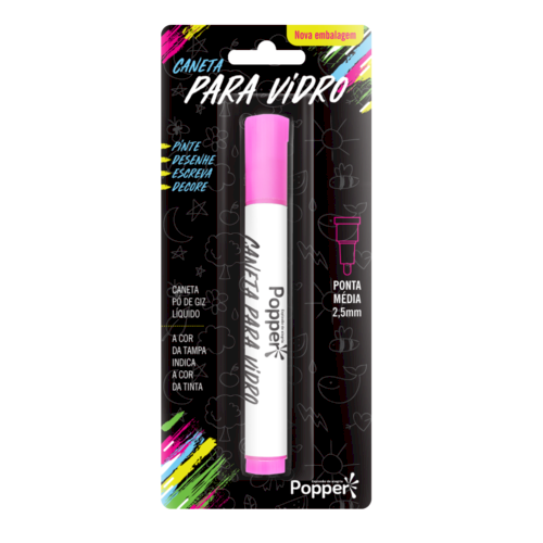 CANETA PO DE GIZ LIQUIDO ROSA UND