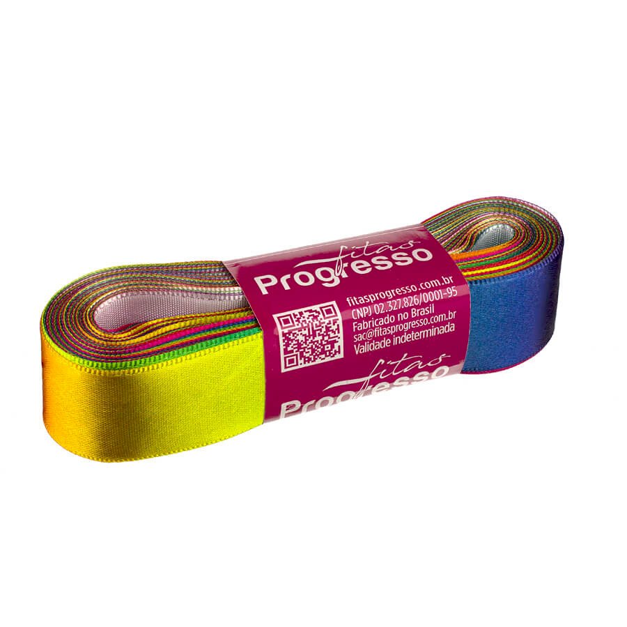 FITA CETIM DUPLO 10 METROS 22MM COR 002 MULTICOLOR