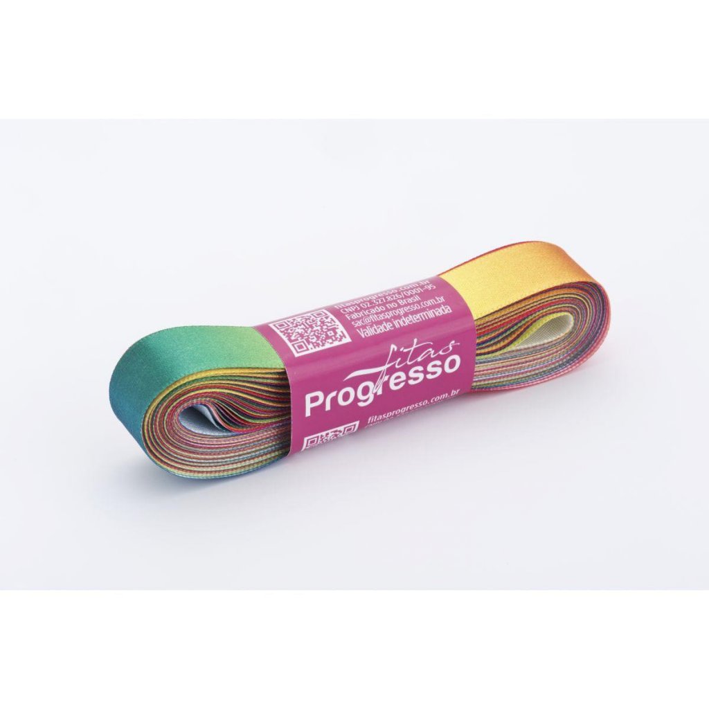 FITA CETIM DUPLO 10 METROS  15MM COR 002 MULTICOLOR
