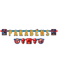 FAIXA PARABENS SPIDER MAN UND