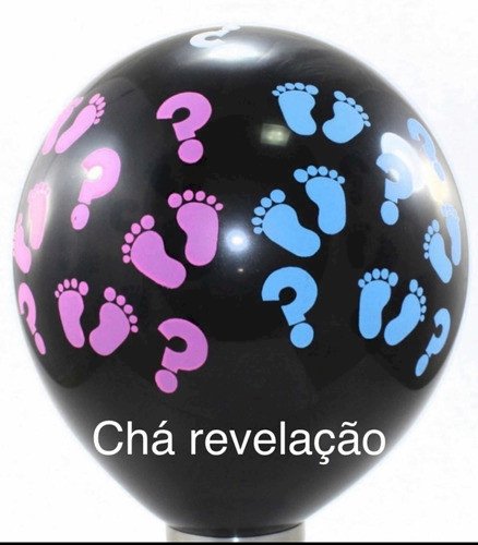 BALAO LATEX CHA REVELACAO 18¨/45CM PEZINHO ROSA AZUL Y2270-2 VAZIO