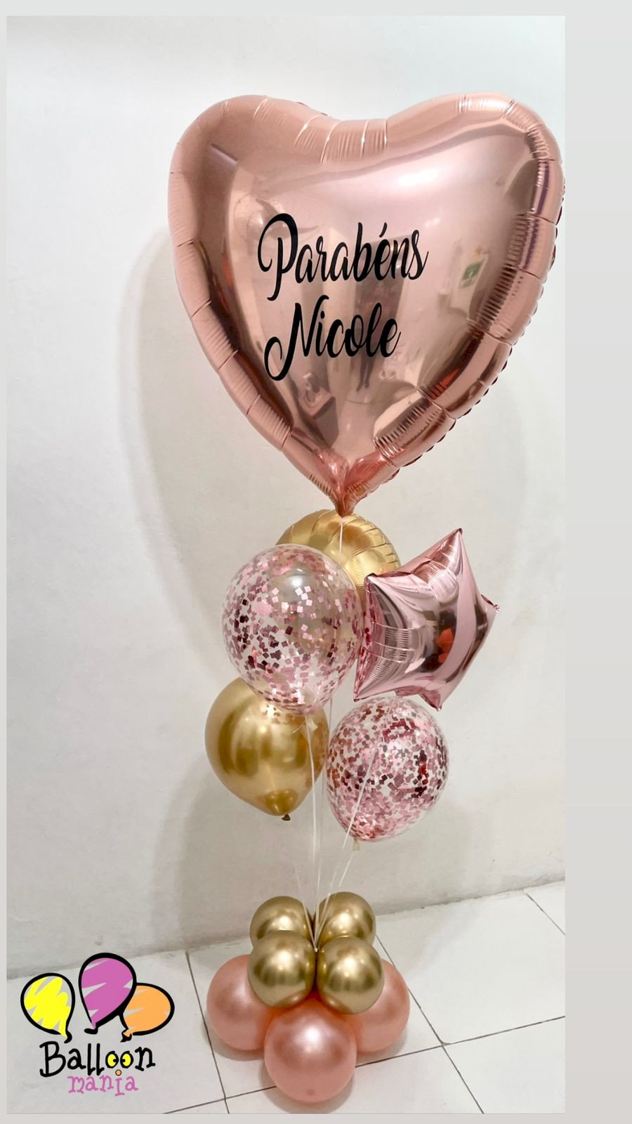 CACHO BALAO METALIZADO CORACAO 36¨ 2MET18CLEAR2CONFE8CHROM