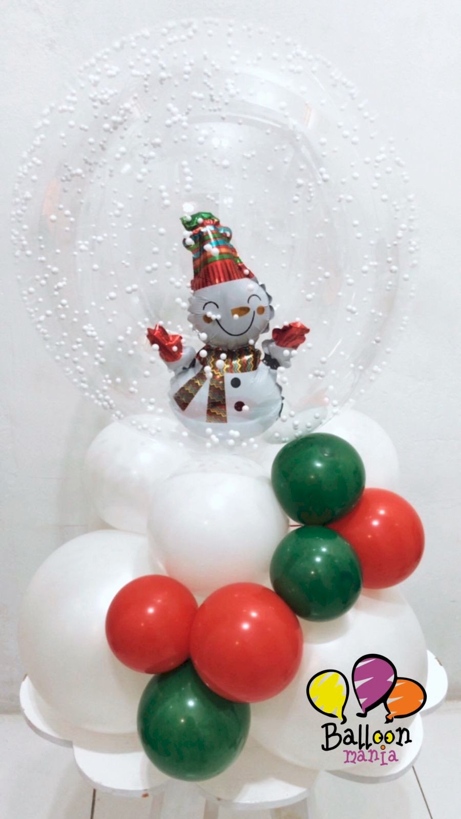 ARRANJO BALAO BUBBLE 18¨ SNOWMANLATEX