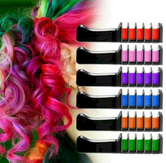 KIT COM 6 GIZ PARA COLORIR CABELOS MOD-633