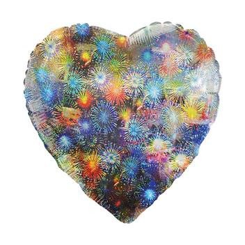 BALAO METALIZADO 20¨ CORACAO HOLOGRAFICO FOGOS