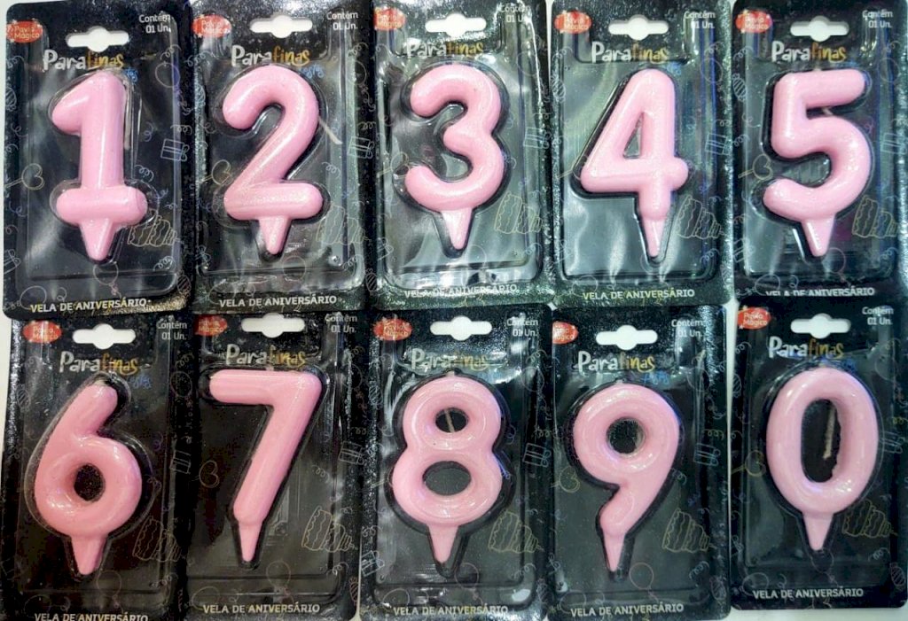 VELA CANDY COLOR ROSA 0 A 9 (MENCIONE O NUMERO DESEJADO VIA WHATSAPP)