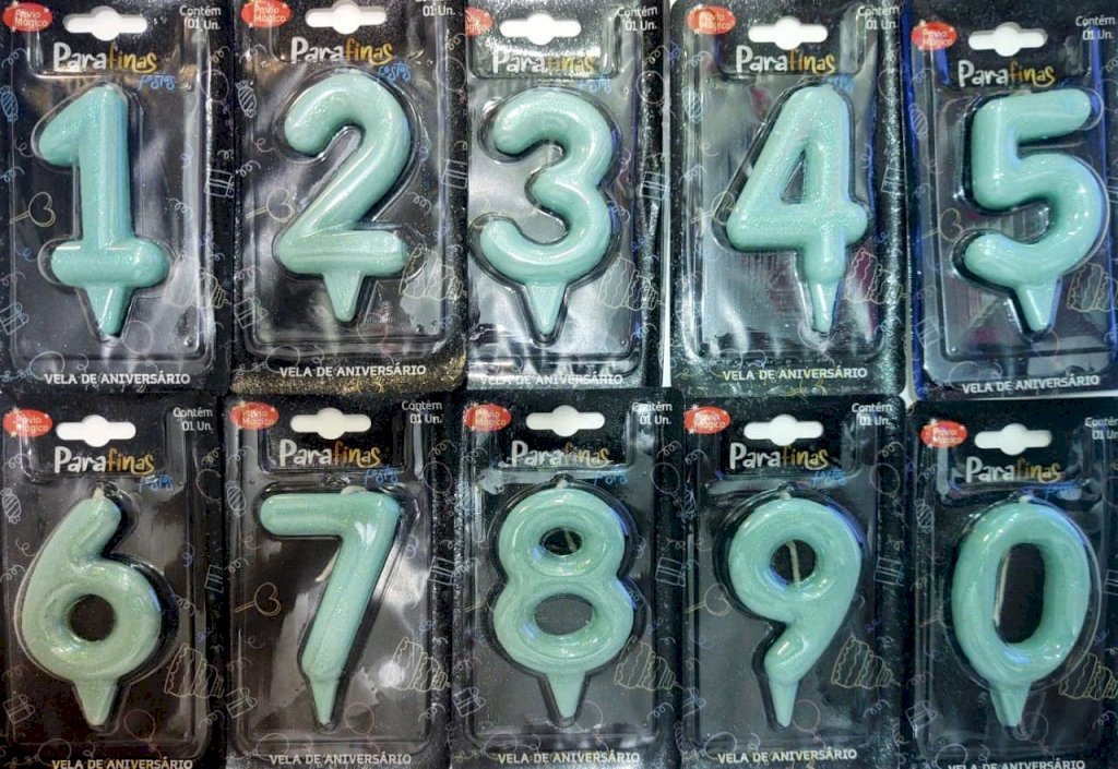 VELA CANDY COLOR VERDE 0 A 9 (MENCIONE O NUMERO DESEJADO VIA WHATSAPP)