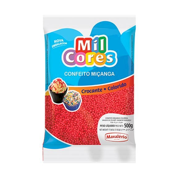 CONFEITO MICANGA VERMELHO 0 MIL CORES 500G